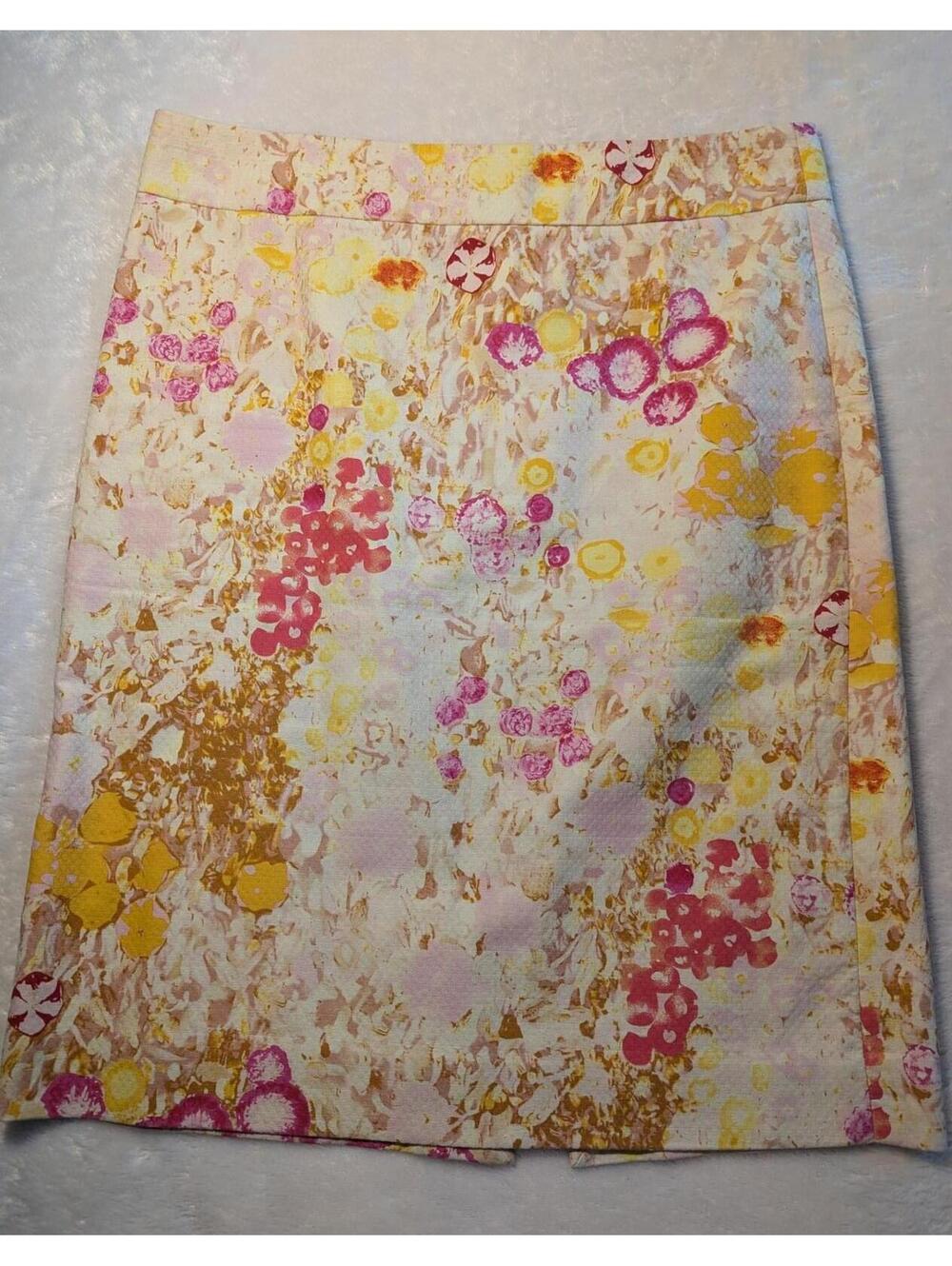 JCrew Floral Patterned A-Line Skirt with Multicolor Design